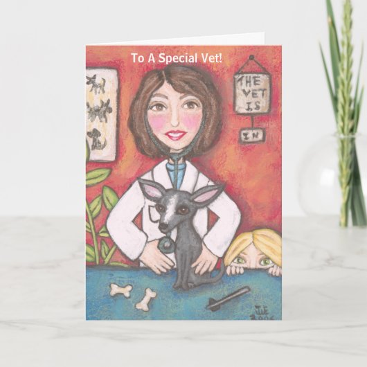 Aへの獣医医院のチワワ犬、… サンキューカード (正面)