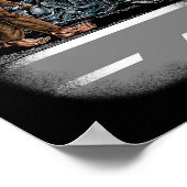 Aを引っ張ろうとしてバイクに乗るビッグフット ポスター (角)