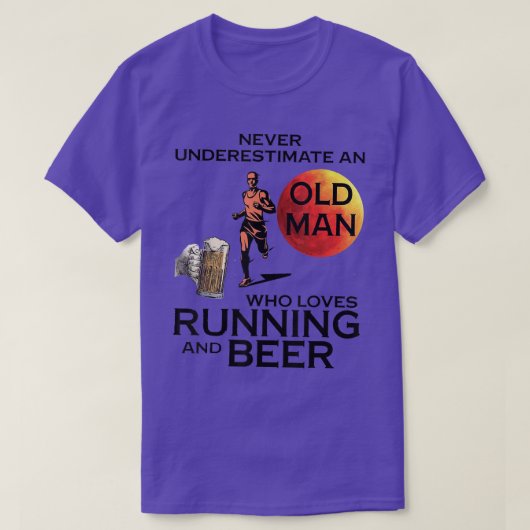 Aを愛する老人を決して過小評価しなランニングい Tシャツ (デザイン正面)