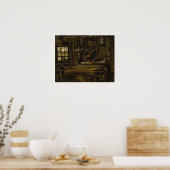 Aウィーバーのコテージ – ファンゴッホ- c1884 ポスター (キッチン)