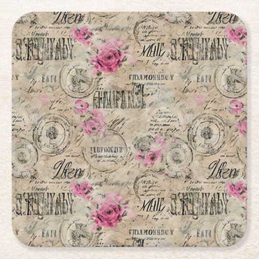 Aエフェメフランスのラデザインシリーズ24 スクエアペーパーコースター (正面)