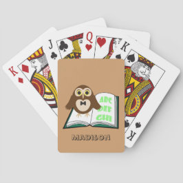 Aカッコいい字本でカワイフクロウをパーソナライズ トランプ