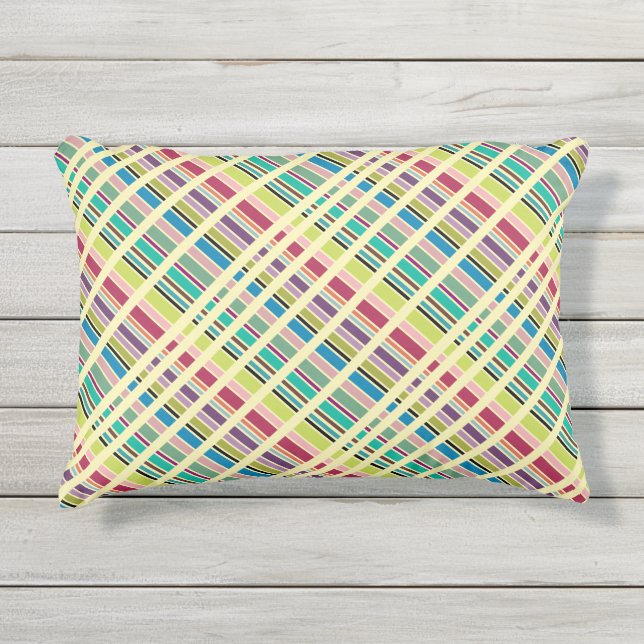 Aカラフルストライプ アウトドアクッション (正面)