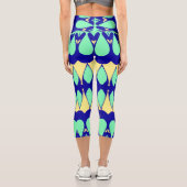 Aカラー数々のトレンディー織物パターンデザイン カプリレギンス (裏面)