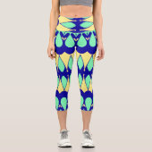 Aカラー数々のトレンディー織物パターンデザイン カプリレギンス (正面)