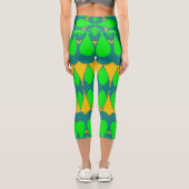 Aカラー数々のトレンディー織物パターンデザイン カプリレギンス (裏面)