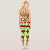 Aカラー数々のトレンディー織物パターンデザイン カプリレギンス (裏面)