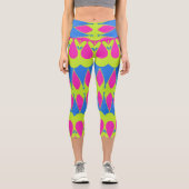 Aカラー数々のトレンディー織物パターンデザイン カプリレギンス (正面)