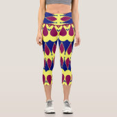 Aカラー数々のトレンディー織物パターンデザイン カプリレギンス (正面)