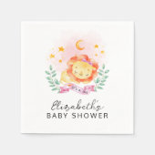 Aガールウォーター色ピンクの赤ちゃんシャワー スタンダードカクテルナプキン (正面)