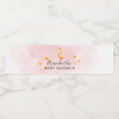 Aガールウォーター色ピンクの赤ちゃんシャワー ペットボトルラベル (シングルラベル)