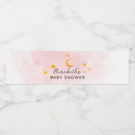 Aガールウォーター色ピンクの赤ちゃんシャワー ペットボトルラベル (シングルラベル)