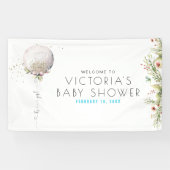 Aガール |ベビーシャワーウェルカムバナー 横断幕 (横)