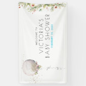 Aガール |ベビーシャワーウェルカムバナー 横断幕 (縦)