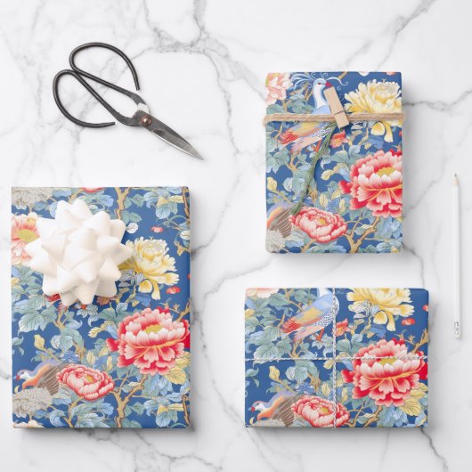 Aクラシックチノセリーシリーズデザイン11 ラッピングペーパーシート (正面)