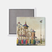 Aサーカス中国の、イラストレーション'ル衣装アン マグネット (正面/裏面)