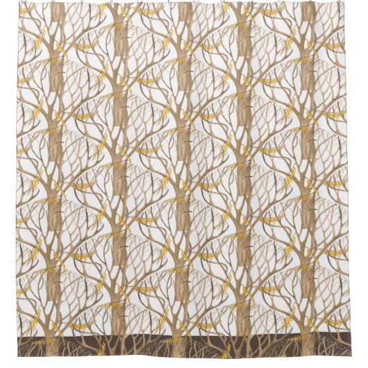 Aシャワーカーテンに閉まった秋 シャワーカーテン (正面)