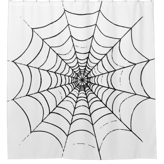 Aシンプルくもの巣 シャワーカーテン (正面)