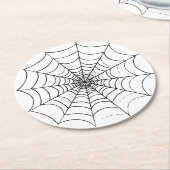 Aシンプルくもの巣 ラウンドペーパーコースター (アングル)
