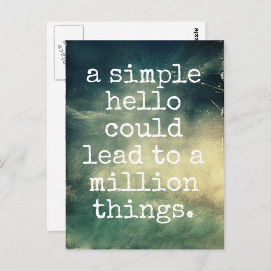 Aシンプルハロー感動的ガキ ポストカード (正面/裏面)