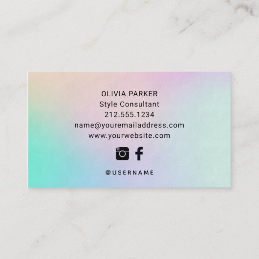 Aシンプル | ホログラフィモダンックの外観 名刺 (裏面)