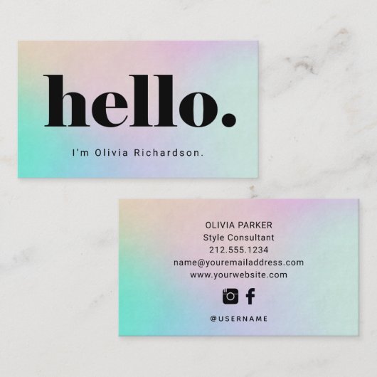 Aシンプル | ホログラフィモダンックの外観 名刺 (正面/裏面)