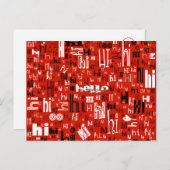 Aシンプル Hello Part Deuxポストカード – 赤 ポストカード (正面/裏面)