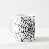 Aシンプル Spider'sくもの巣 – クローズアップ コーヒーマグカップ (正面左)