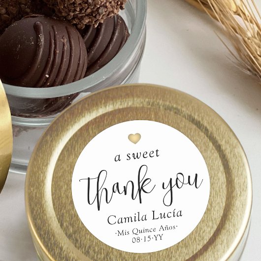 Aスイートサンキューキンセモダンニェラ15誕生日 ラウンドシール