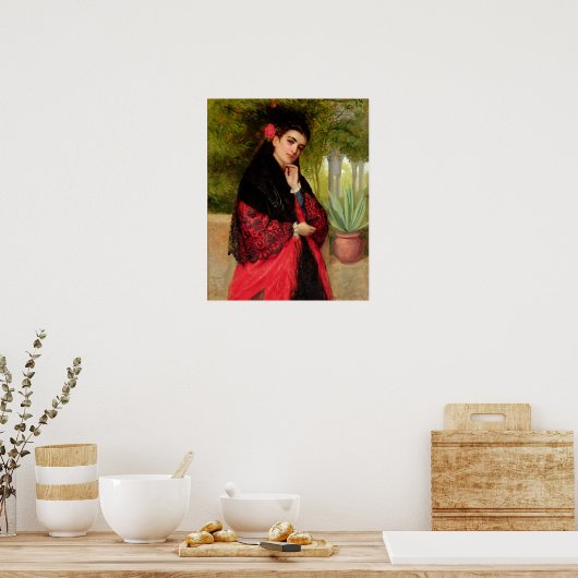 Aスペインの美しい1872 (キャンバス上の油) ポスター (キッチン)