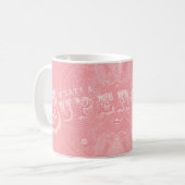 Aスーパーガールでピンクに コーヒーマグカップ (正面左)