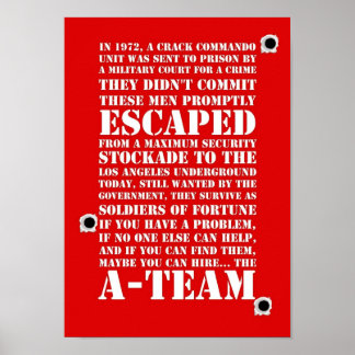 Aチームイントロテレビインスパイアレトロ ポスター