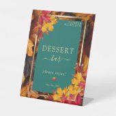 Aティール（緑がかった色）&秋ファンタジー金ゴールド素朴デザートバー 台座サイン (正面)