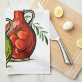 Aトーストトゥパレスティナオリーブ油زيتون فلسطين キッチンタオル (四つ折り)