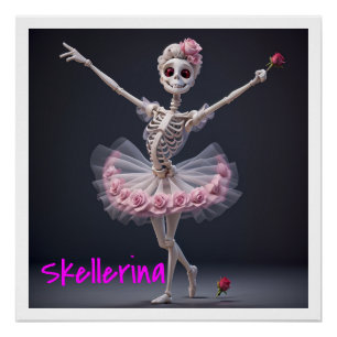 Aバレエ踊りスケルトン – Skellerina ポスター