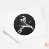 Aパイレーツライフskullsticker_3 ラウンドシール (封筒)