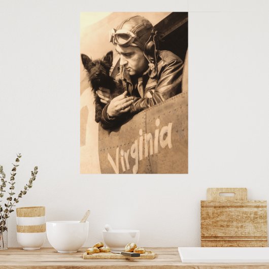 Aパイロット最高のの友達 – テリアとファイターパイロット ポスター (キッチン)