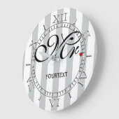 Aパーソナライズされた氏 ラージ壁時計 (傾斜)