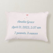 Aパーソナライズされた誕生 アクセントクッション (裏面)