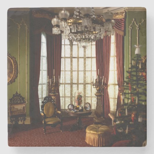 Aビクトリアン Christmas – 石コースター ストーンコースター (正面)