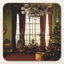 Aビクトリアン Christmas -紙コースター スクエアペーパーコースター