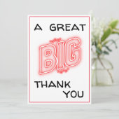 Aビッグ素晴らしサンキューブラックとレッドタイポグラフィ サンキューカード (スタンド正面)