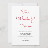 Aビッグ素晴らしサンキューブラックとレッドタイポグラフィ サンキューカード (裏面)