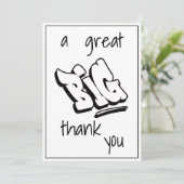 Aビッグ素晴らしサンキューブラックはっきりしたタイポグラフィ文字 サンキューカード (スタンド正面)