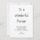 Aビッグ素晴らしサンキューブラックはっきりしたタイポグラフィ文字 サンキューカード (裏面)