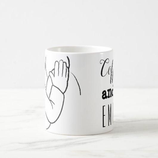 Aビットの共感のクラシックホワイトコーヒーマグ コーヒーマグカップ (中央)