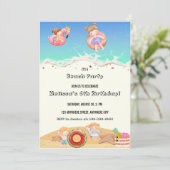 Aビーチパーティー子供の誕生日招待状 招待状 (スタンド正面)