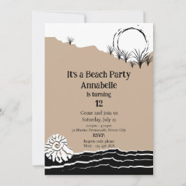 Aビーチパーティー誕生日招待状 招待状