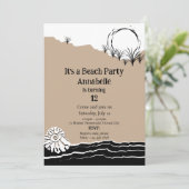 Aビーチパーティー誕生日招待状 招待状 (スタンド正面)