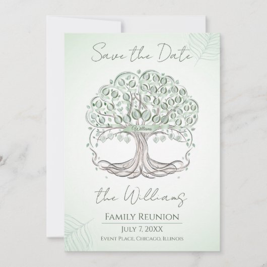 Aファミパーソナライズされたリーツリー懇親会招待状 招待状 (正面)